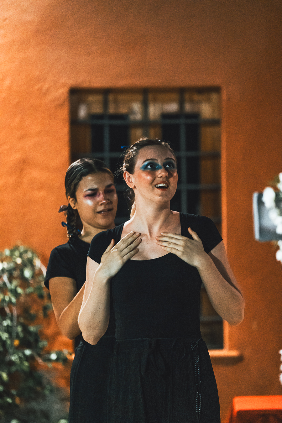 Emma Parrott performing in an opera in Urbania, Italy
