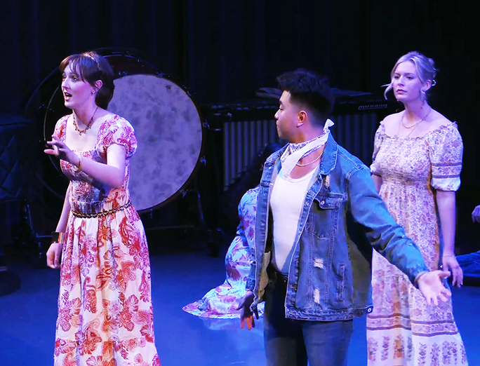 Emma Parrott, soprano, performing in the opera Dido and Aeneas in San Diego, California